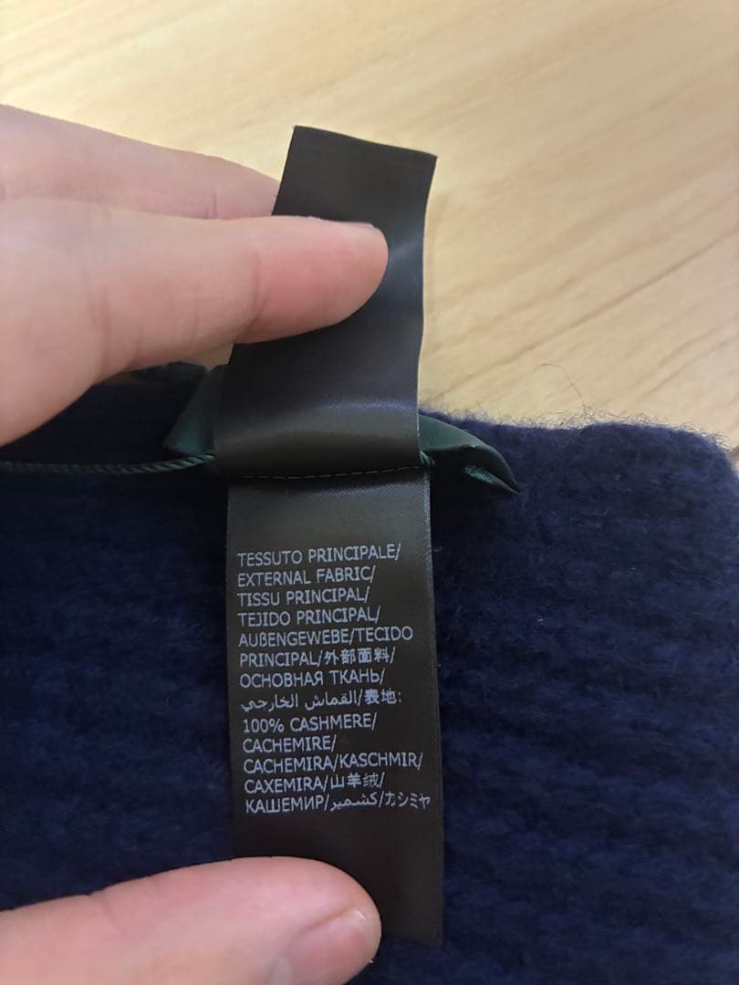 未使用タグ付き ZANONE カシミヤ100% ネイビー マフラー