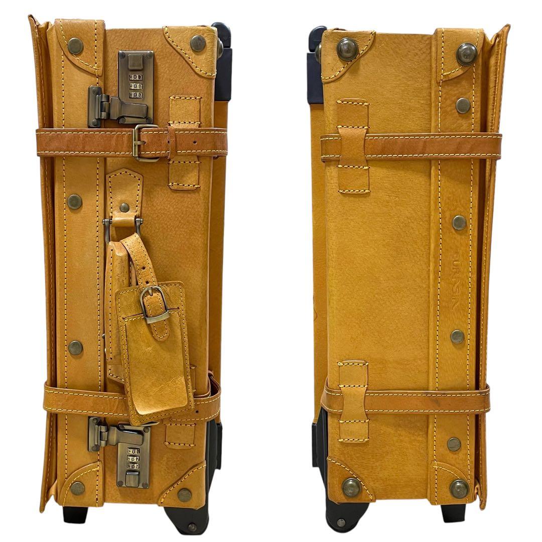 シフレ ユーラシアトランク キャリーケース レザー 豚 キャメル系