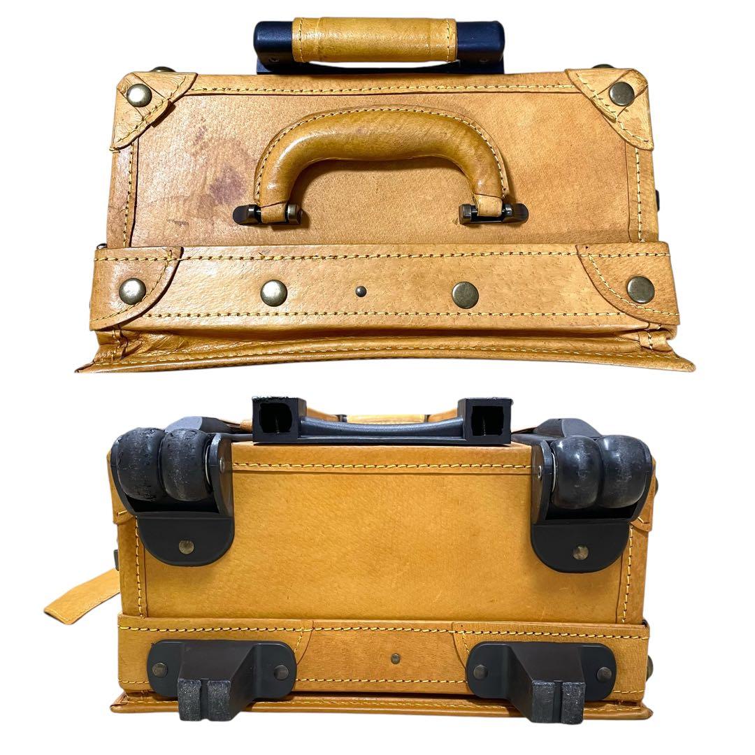 シフレ ユーラシアトランク キャリーケース レザー 豚 キャメル系