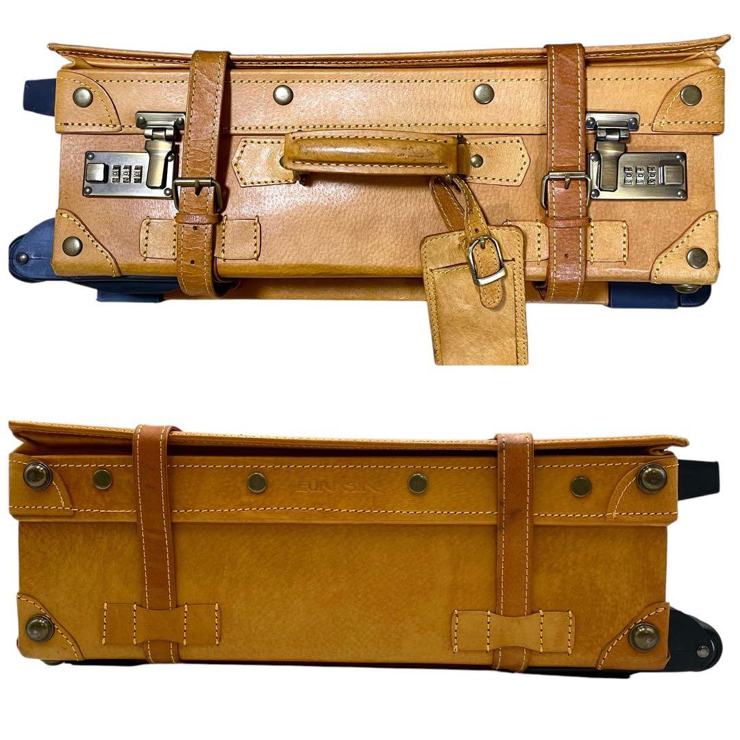 シフレ ユーラシアトランク キャリーケース レザー 豚 キャメル系