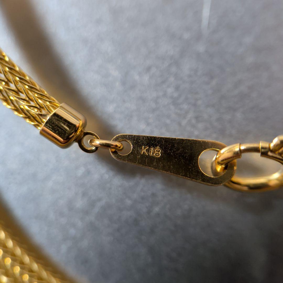 ネックレス　K18　YG　 編み込み　10.57g
