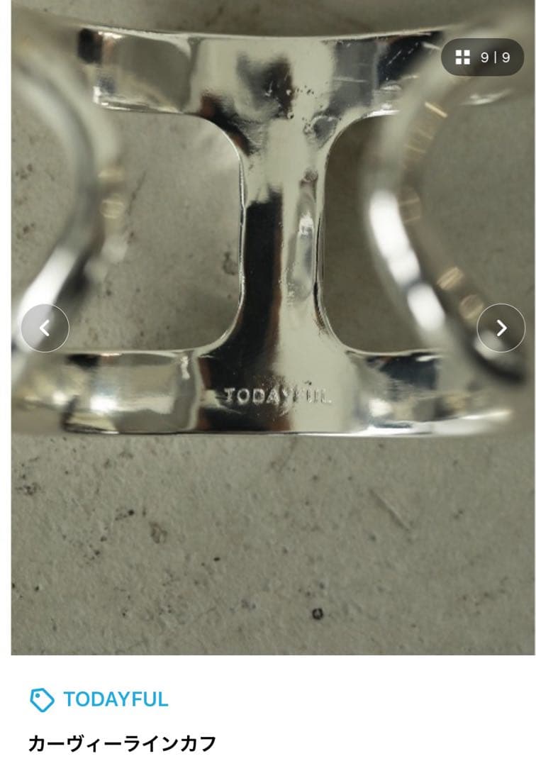 todayful(トゥディフル)/シルバーバングル/カーヴィーラインカフ