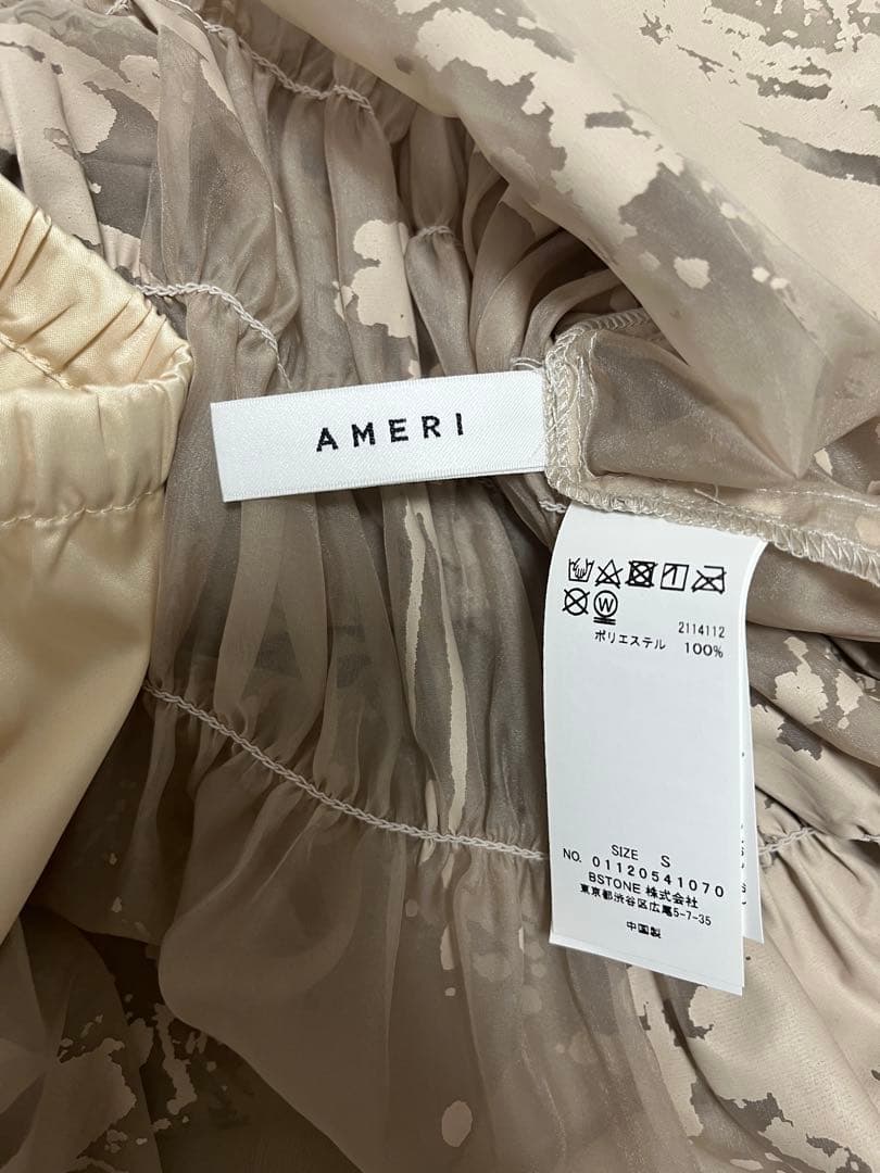 ワンピース Ameri RUBBER PAINT ART SHEER DRESS sizeS