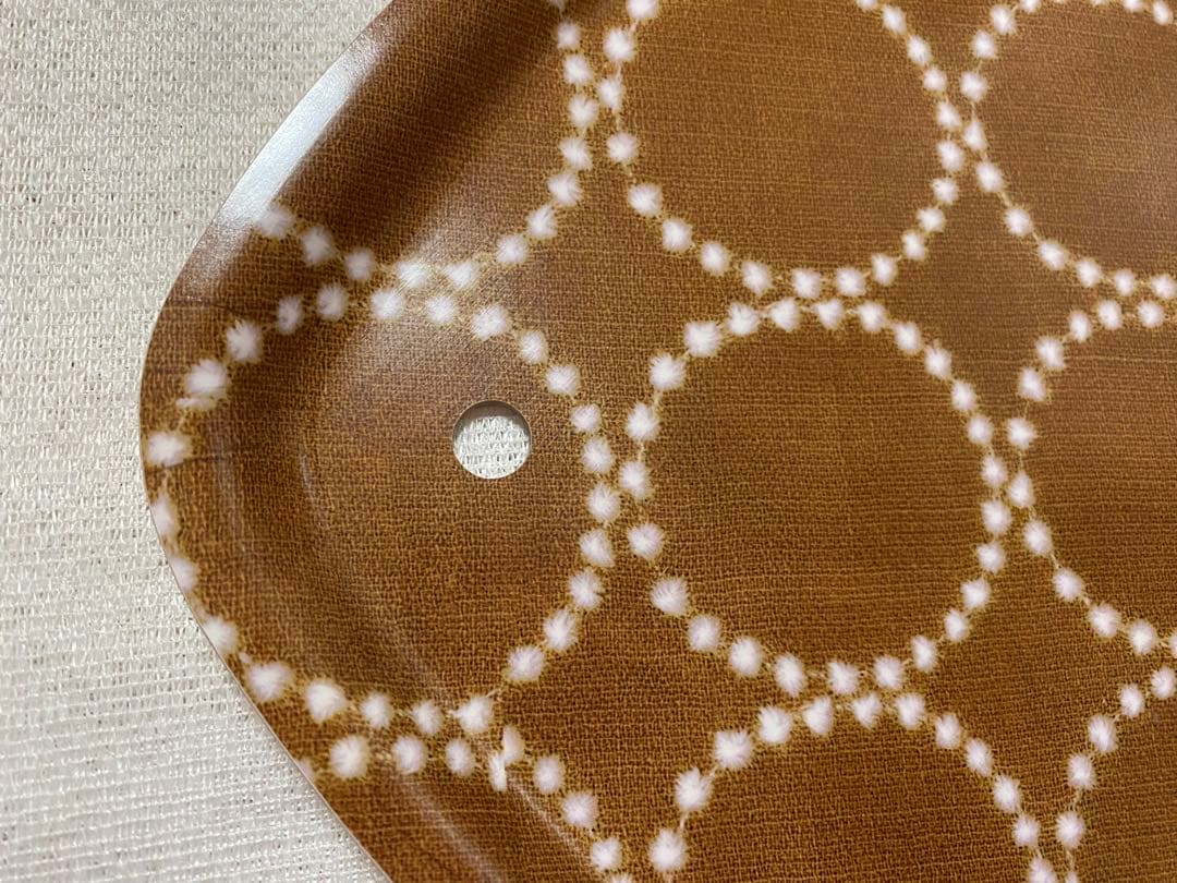 新品未使用★ミナペルホネン　タンバリン　トレイ　brown 白樺＊菱形　レア希少