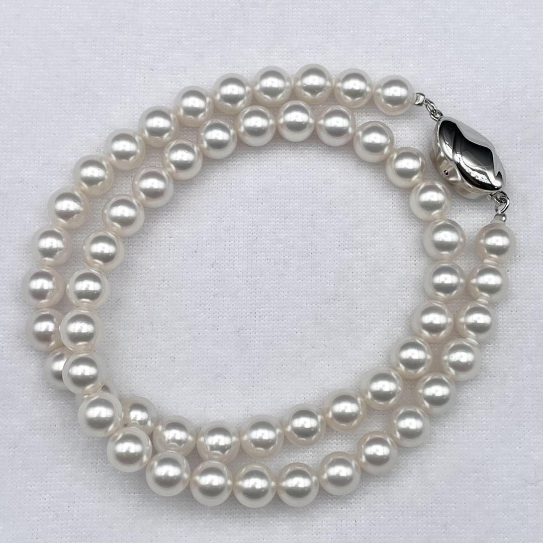 アコヤ真珠 花珠 真珠総合研究所鑑別書 約6.5-7 ネックレス Silver
