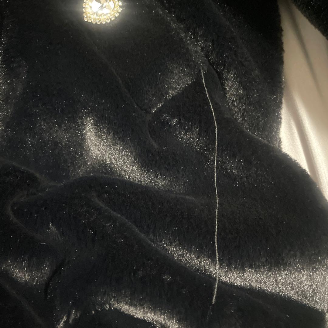 リズリサ リボンうさ耳ファーブルゾン ブラック