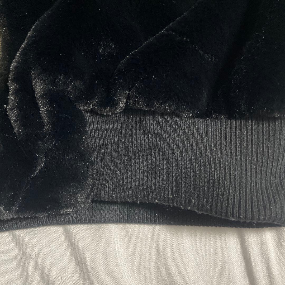 リズリサ リボンうさ耳ファーブルゾン ブラック