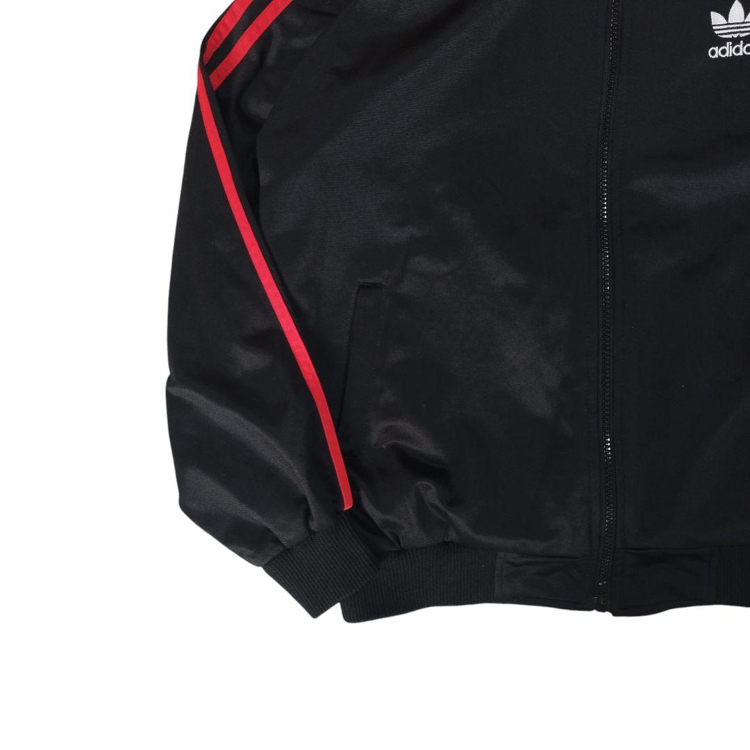 オールドアディダス 90s ジャージ ハイネック トラックジャケット 赤黒 古着