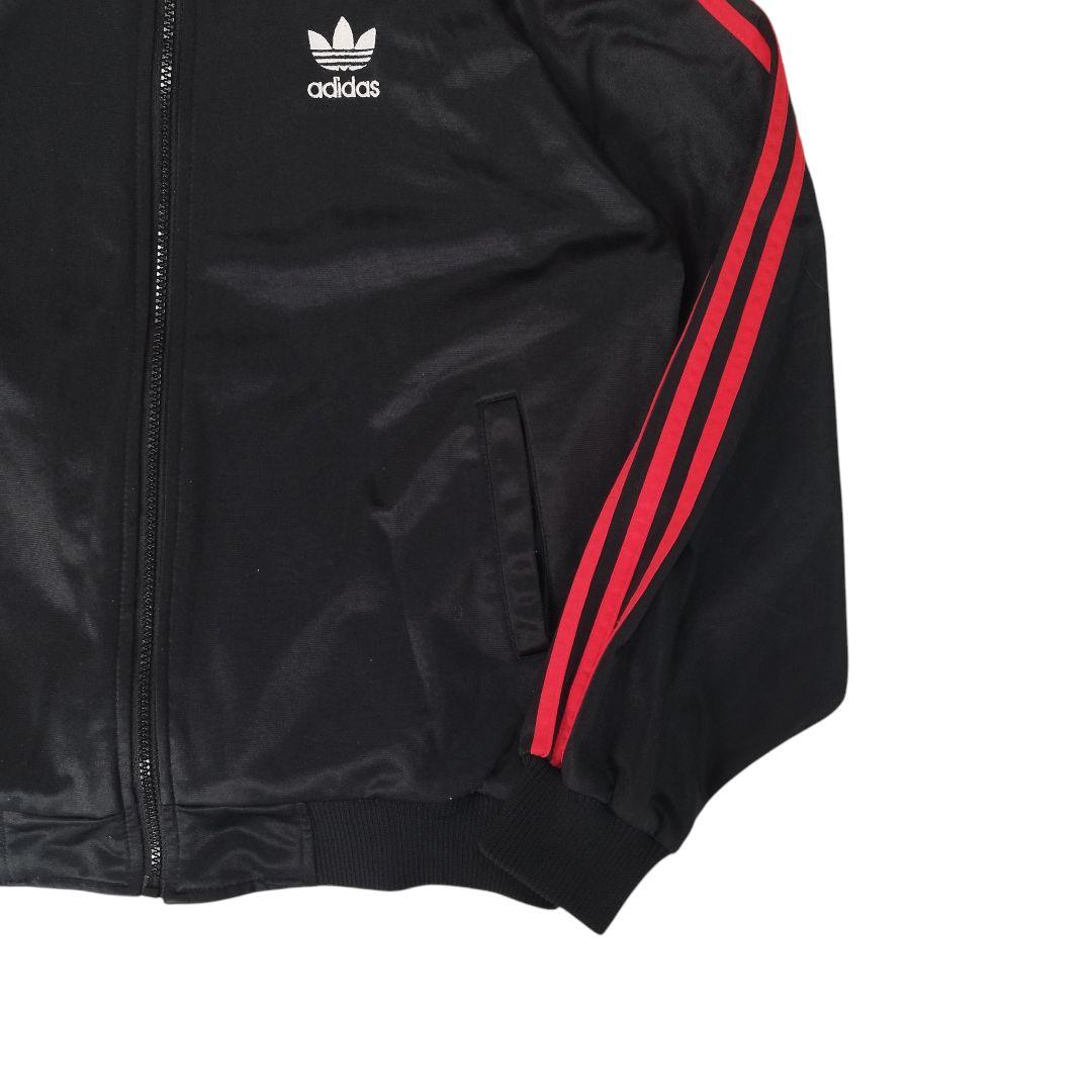 オールドアディダス 90s ジャージ ハイネック トラックジャケット 赤黒 古着