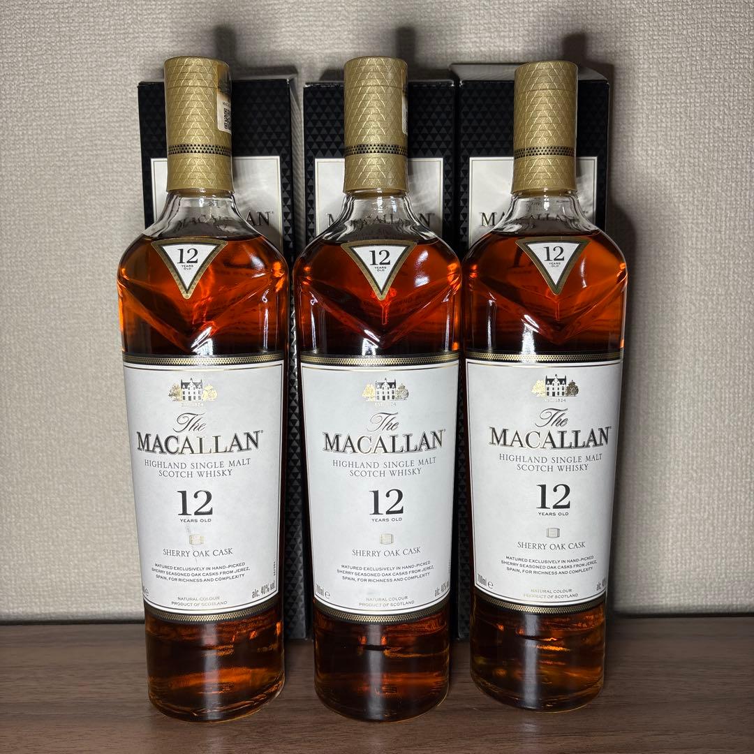 The Macallan 12年 シェリーオーク 3本セット