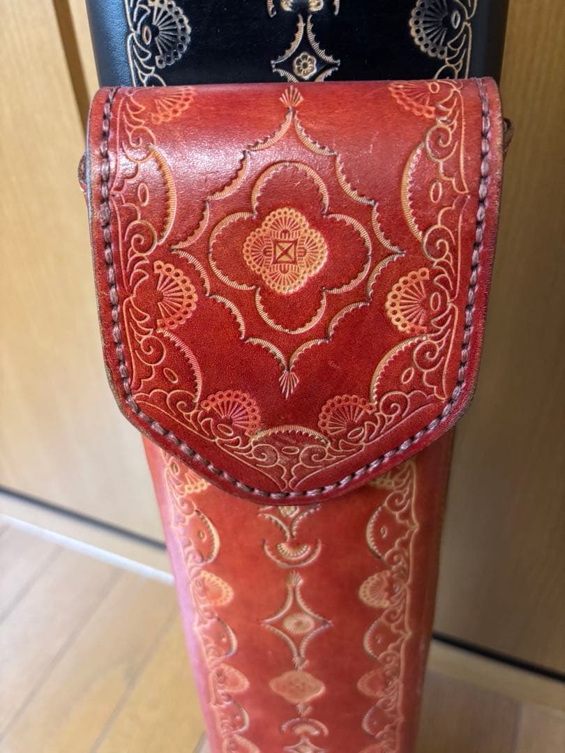 ビリヤード　キューケース 2×3 J.FLOWERS レザー　中古　難あり