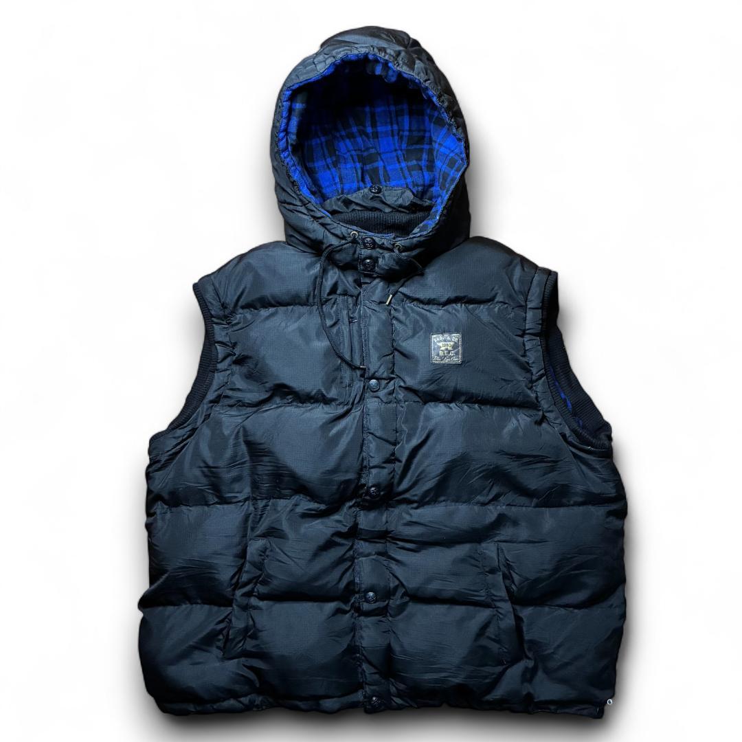 ダウンベスト 3XL B.E.C PITS 刺繍 ピットブル ブラック AKOO