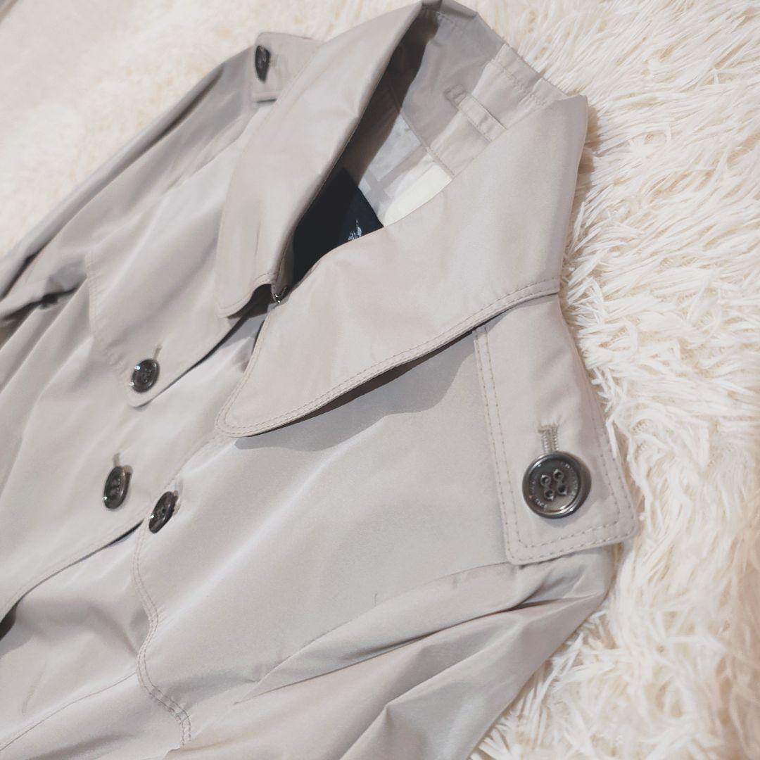 タグ付き バーバリーロンドン 裾フレア プリーツ トレンチコート 裏地チェック