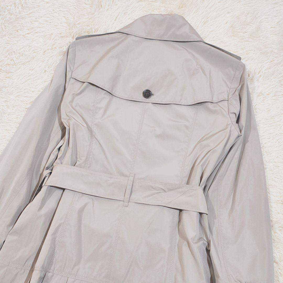 タグ付き バーバリーロンドン 裾フレア プリーツ トレンチコート 裏地チェック