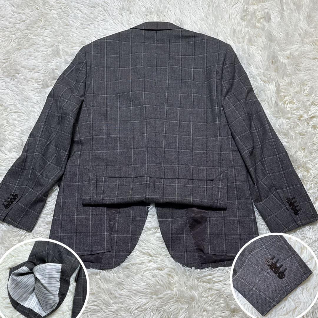 HILTON×GUABELLO スーツ上下　チェック柄　グレー　AB5
