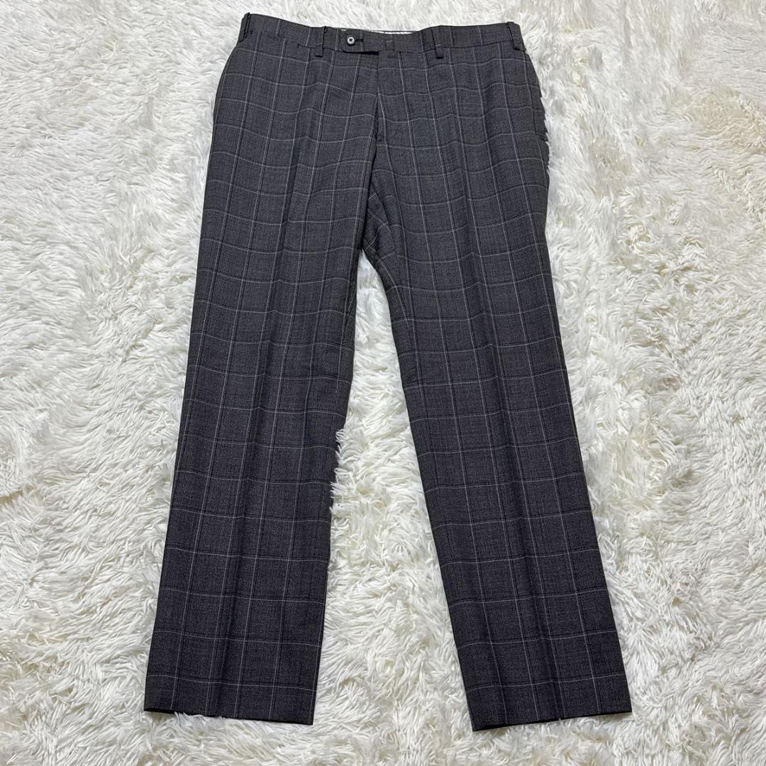 HILTON×GUABELLO スーツ上下　チェック柄　グレー　AB5