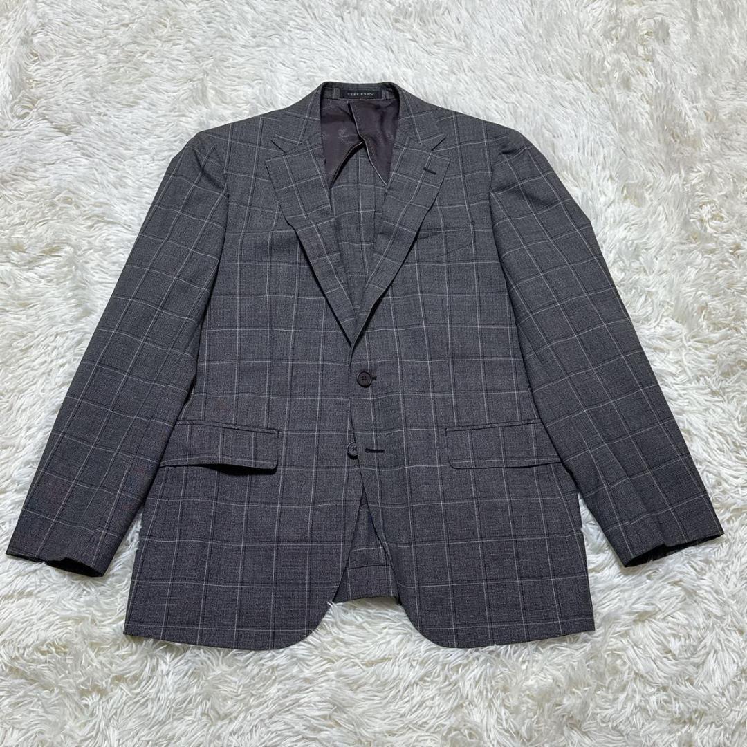 HILTON×GUABELLO スーツ上下　チェック柄　グレー　AB5