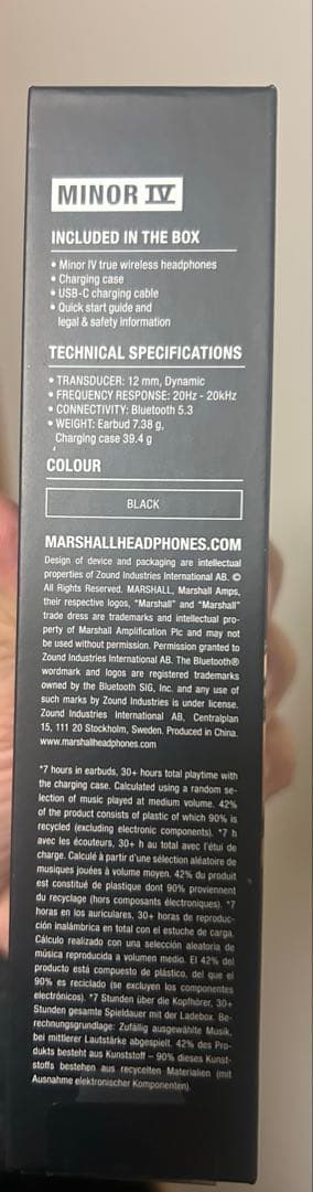 Marshall Minor IV ワイヤレスイヤフォン