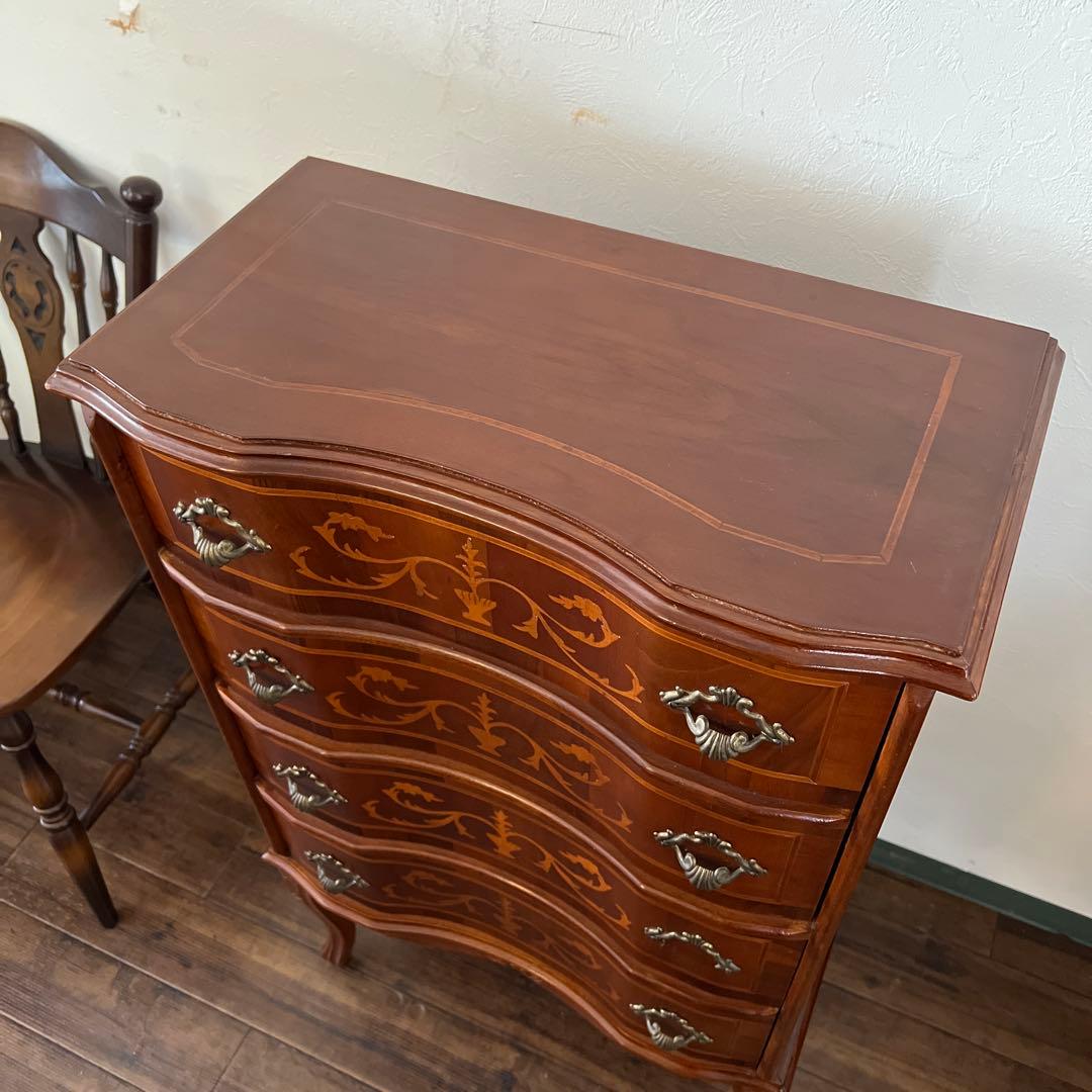 k787 イタリア製 象嵌チェスト クラシカル家具 エレガントな猫脚の逸品