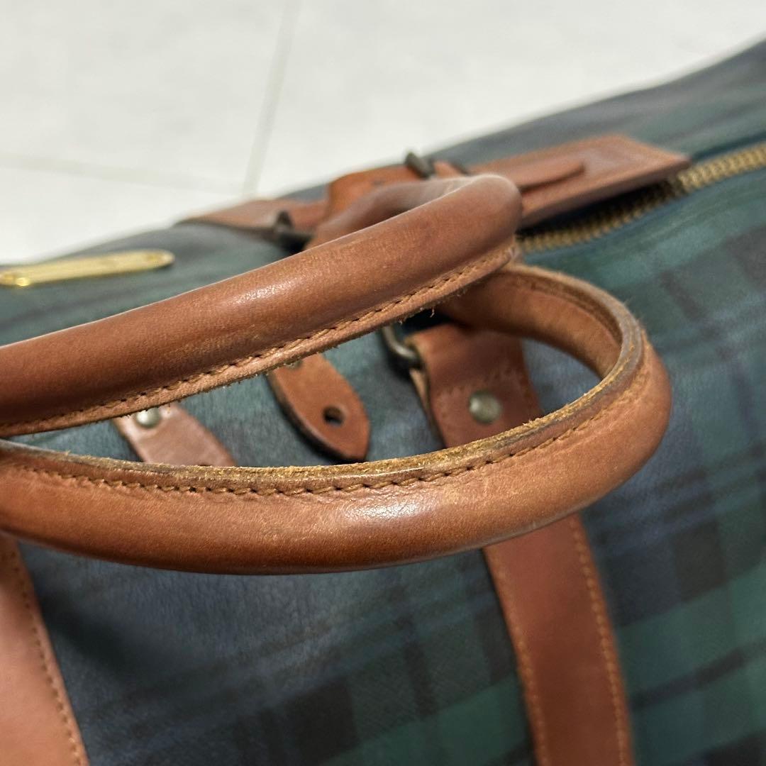 き*ろ様 ラルフローレン レザーPVC 2way ブラックウォッチ 大容量ボスト