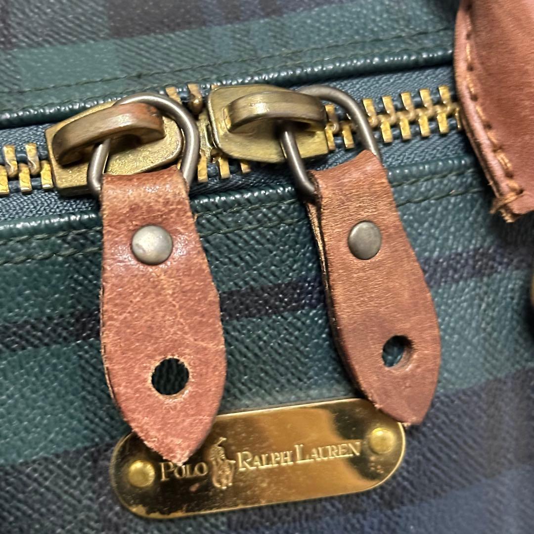 き*ろ様 ラルフローレン レザーPVC 2way ブラックウォッチ 大容量ボスト