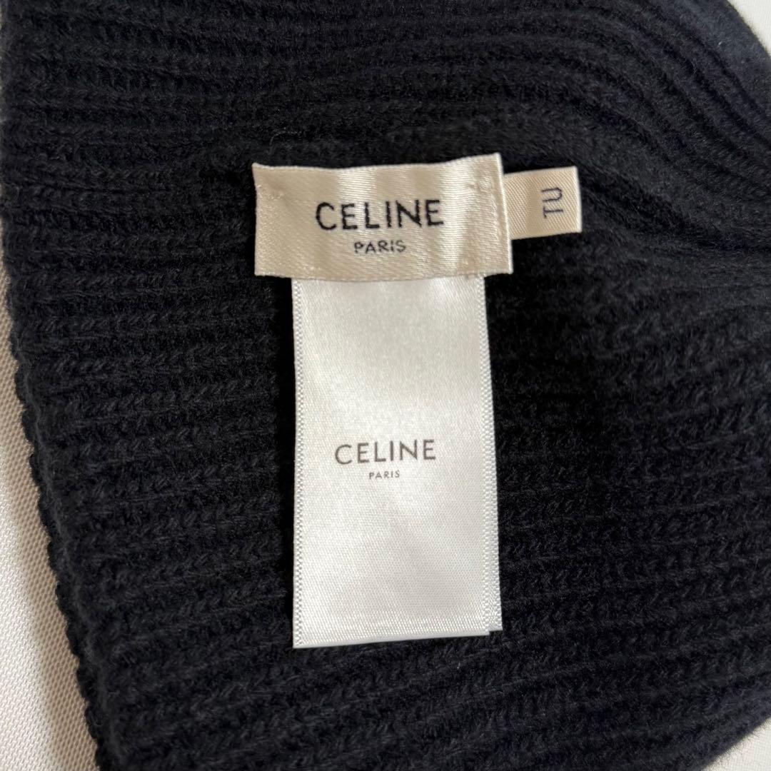 CELINE エンブロイダリー スタッズ ロゴ ビーニー ニットキャップ
