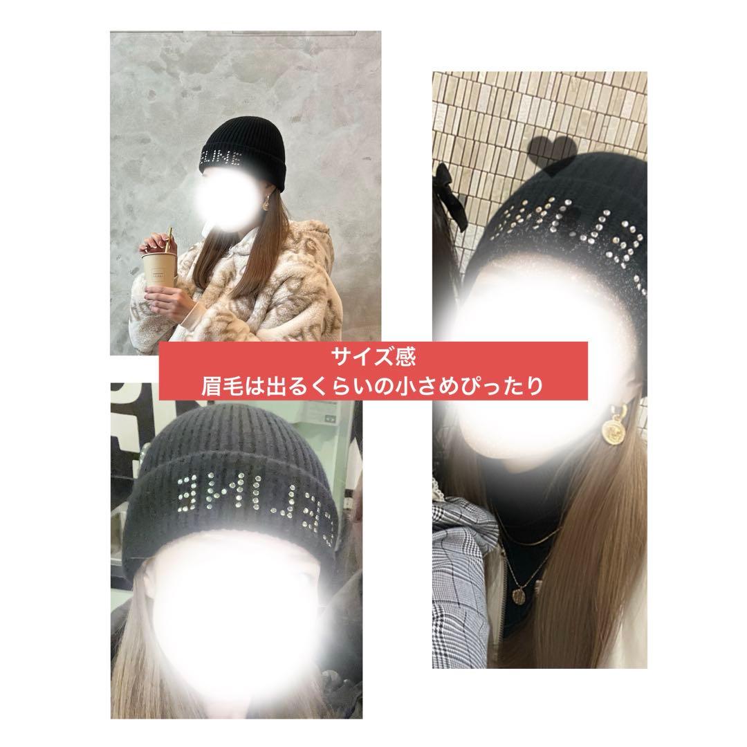 CELINE エンブロイダリー スタッズ ロゴ ビーニー ニットキャップ