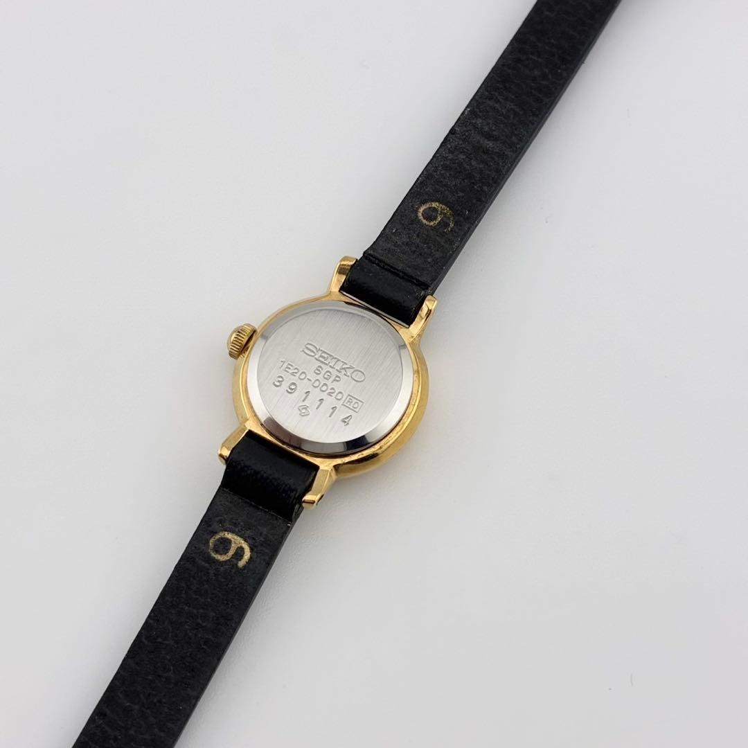 【美品/希少/電池交換済】SEIKO　腕時計　クォーツ　ゴールド　ブラック　QZ