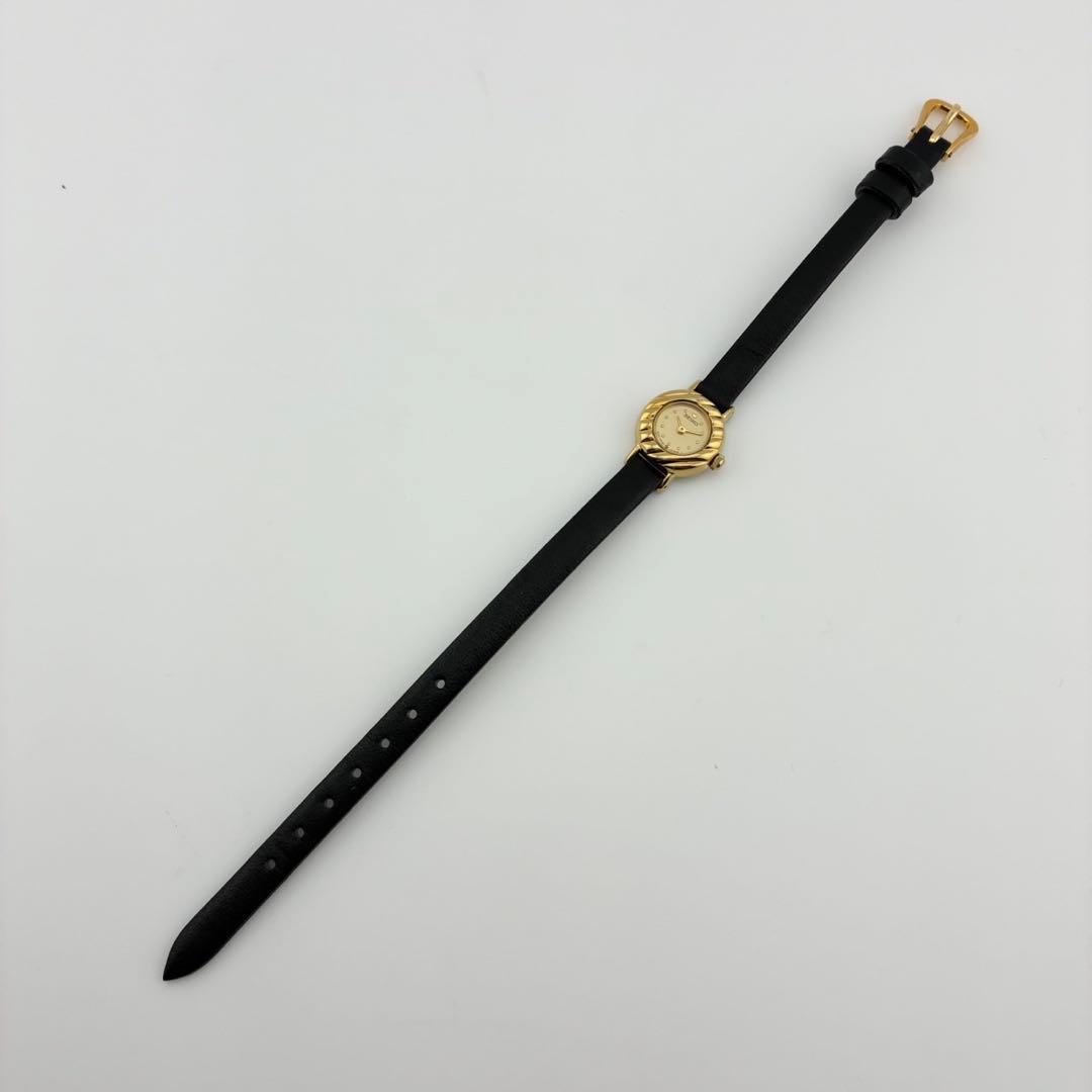 【美品/希少/電池交換済】SEIKO　腕時計　クォーツ　ゴールド　ブラック　QZ