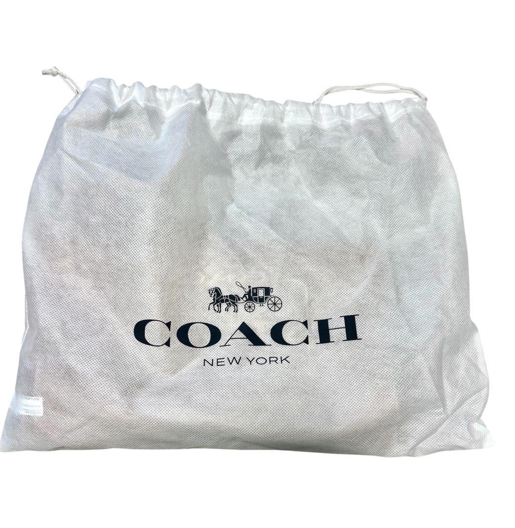 COACH 100%カシミヤ マフラー ベージュ フリンジ付き エンブロイダード