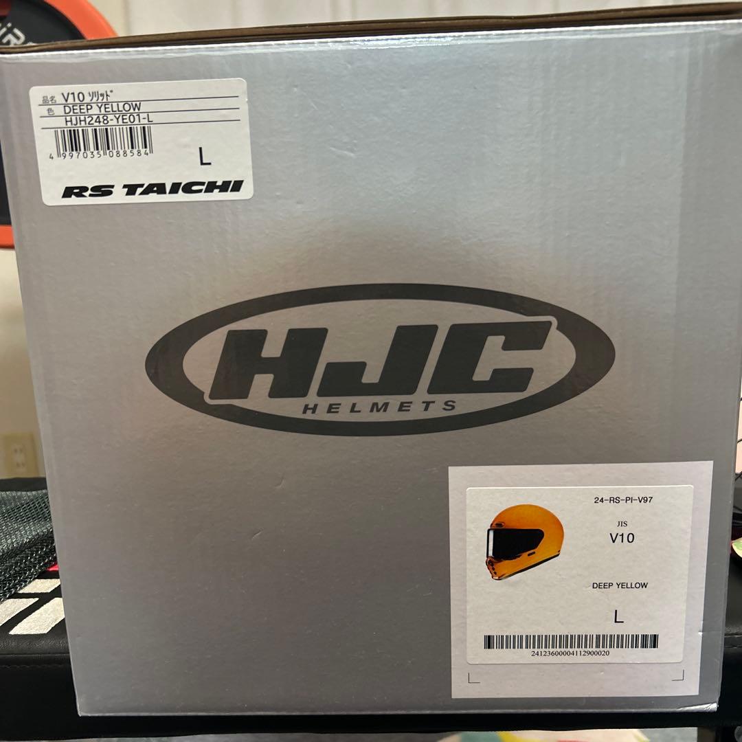 HJC V10 DeepYellowバイク用ヘルメット(フルフェイス)