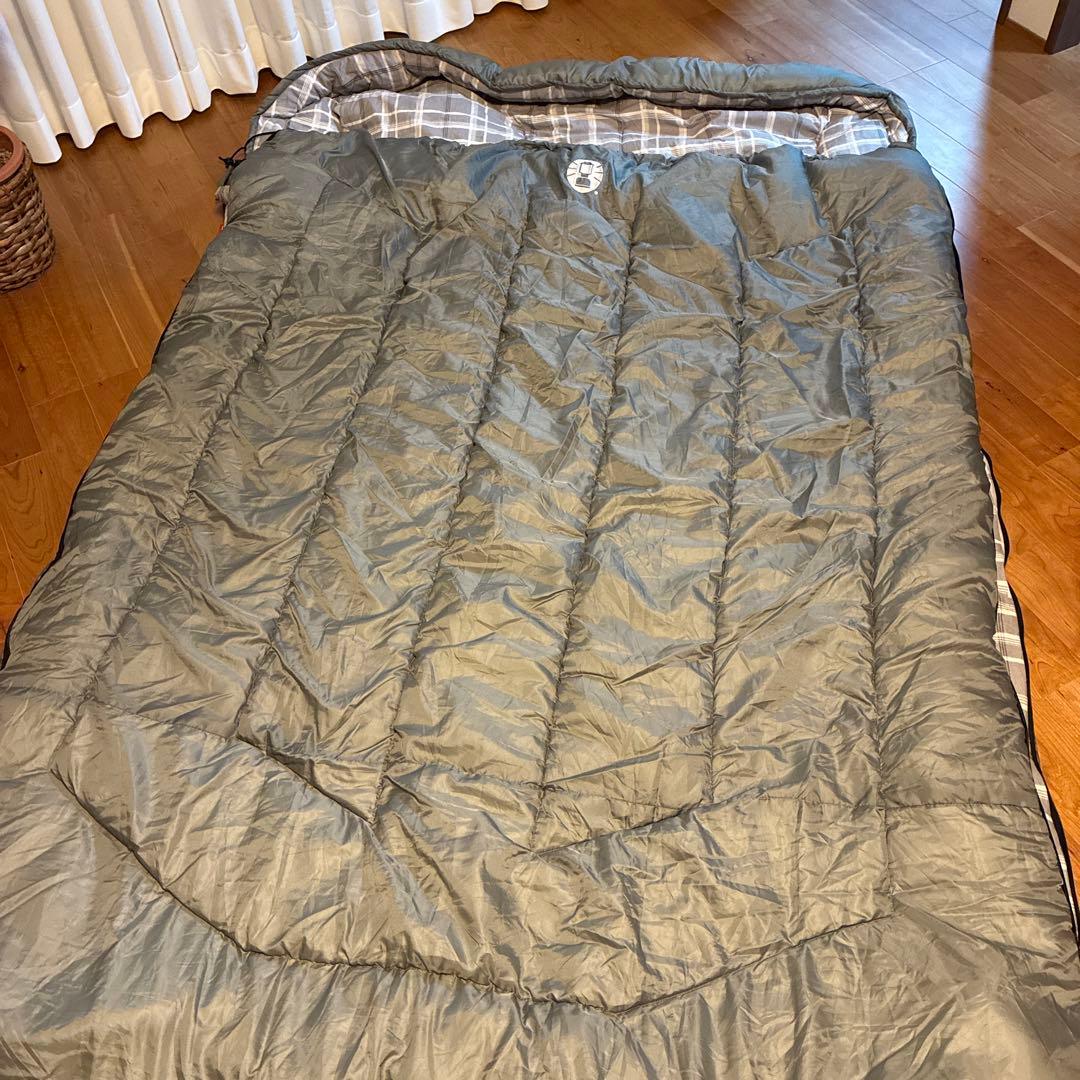 コールマン　二人用寝袋　ハドソンダブル　グレー　チェック柄
