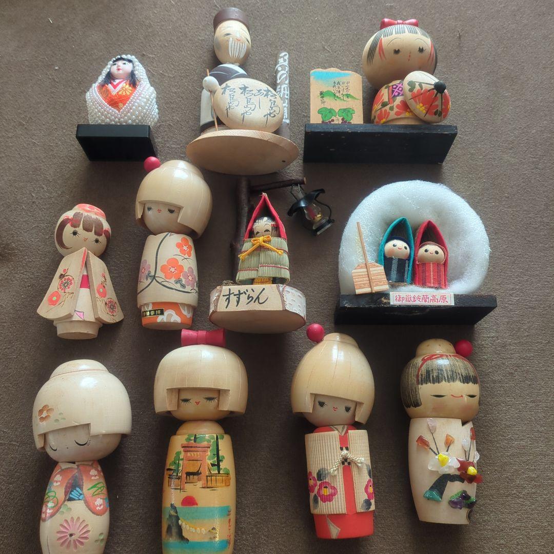 昭和レトロ　木製こけし　人形 　11点セット