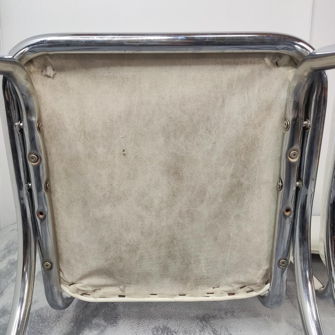 【2脚セット】ダイナーチェア　ホワイト　エナメル　レトロ　カントリー