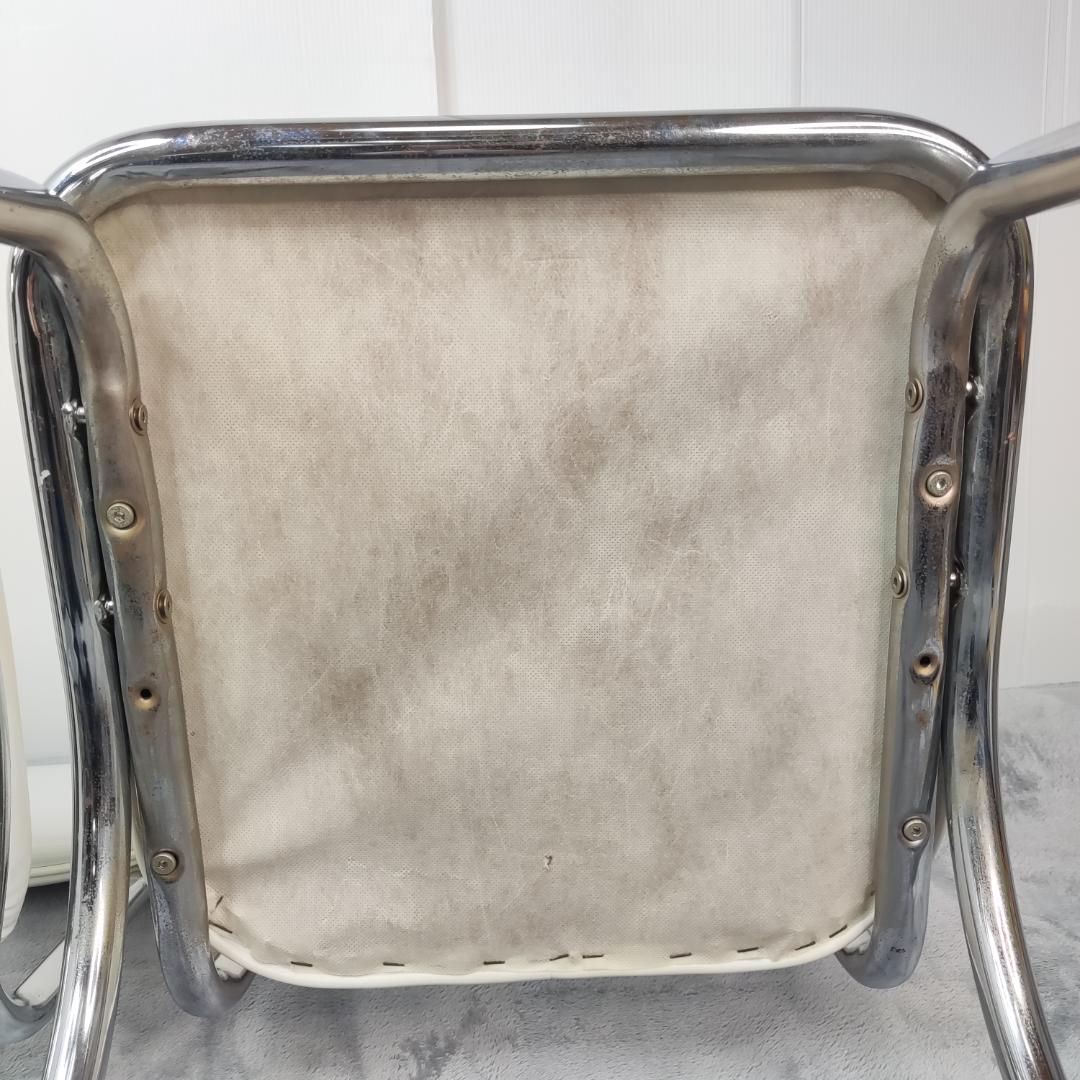 【2脚セット】ダイナーチェア　ホワイト　エナメル　レトロ　カントリー