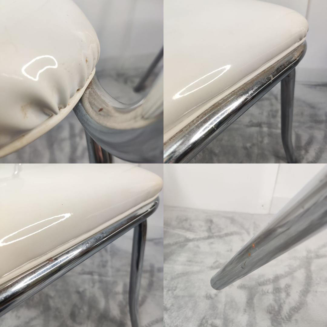 【2脚セット】ダイナーチェア　ホワイト　エナメル　レトロ　カントリー