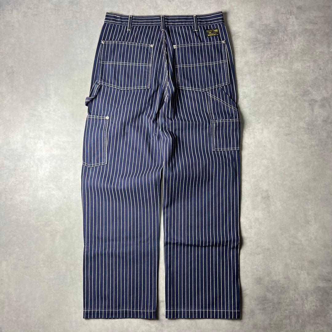 ✅新品未使用　ウォバッシュ　ストライプ　ダブルニー　パンツ　インディゴ　濃紺　L
