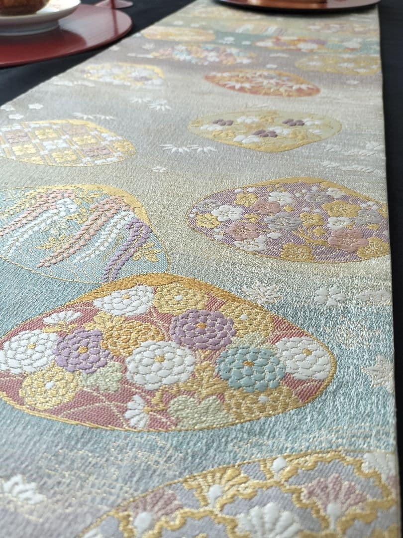 A717高級‼️ひな祭り‼️袋帯テーブルランナー2m17cm