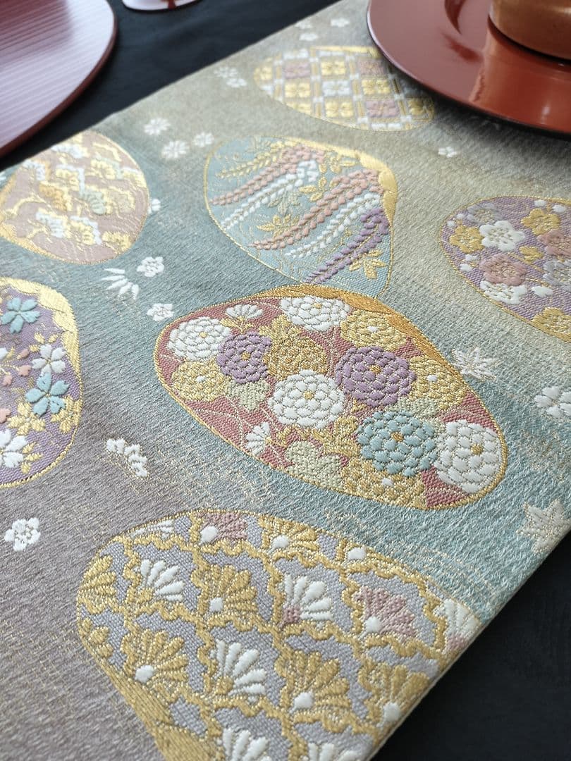 A717高級‼️ひな祭り‼️袋帯テーブルランナー2m17cm