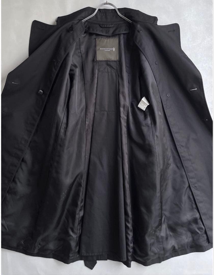 美品✨マッキントッシュロンドン　トレンチコート　38 黒　チェックライナー付き