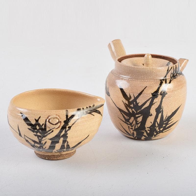 煎茶道具　田能村直入道人画　竹文　茶器揃　M　R9464