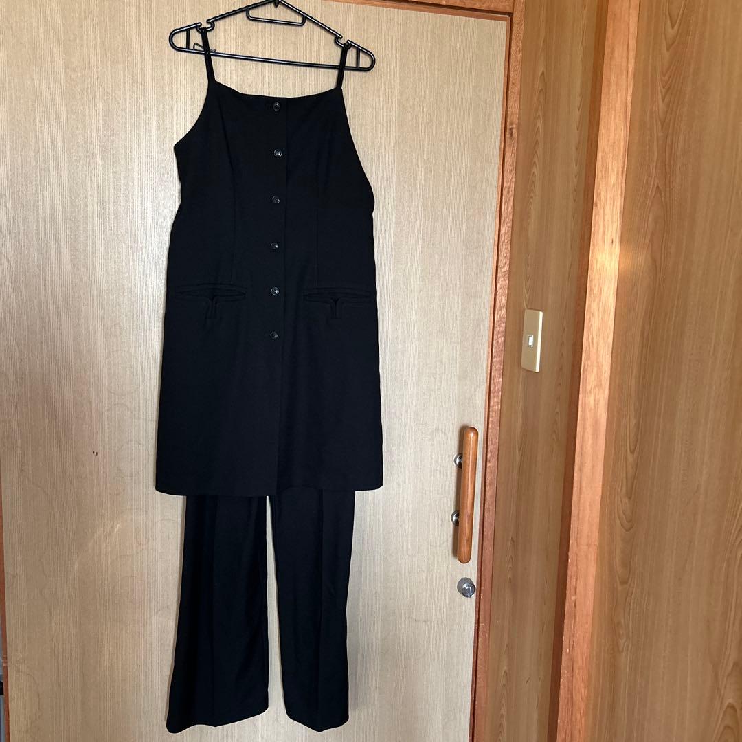 LAYERED CAMISOLE ALL IN ONE ブラック　ベスト　ジレ