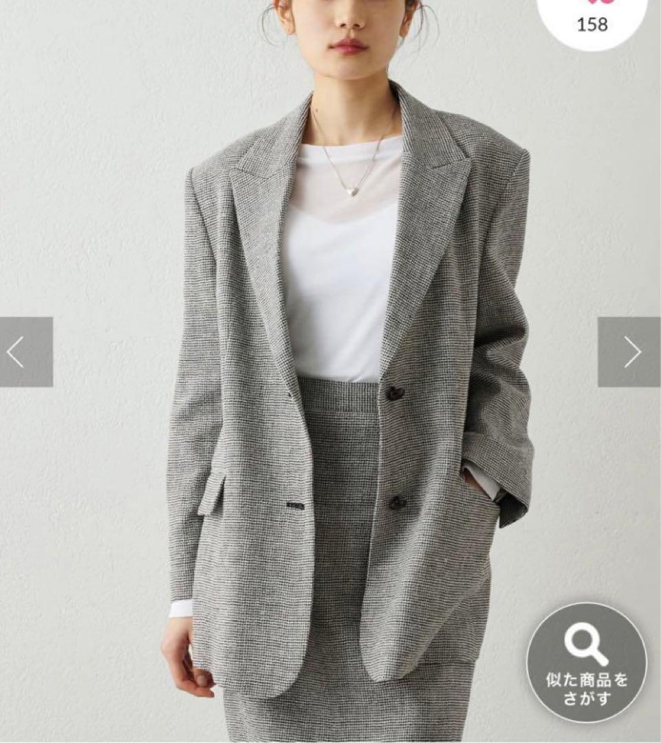 【美品】Whim Gazette千鳥柄2ボタンジャケット