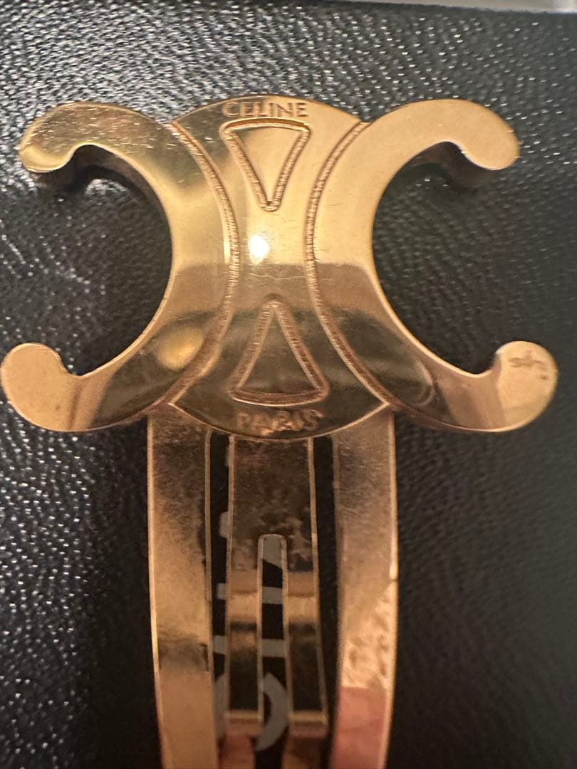CELINE セリーヌ トリオンフ ヘアクリップ ヘアピン ゴールド レディース