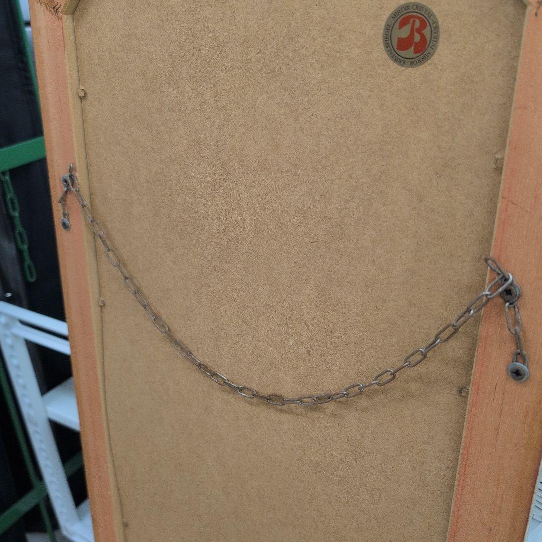 装飾的な木製スタンドミラー 大きめ