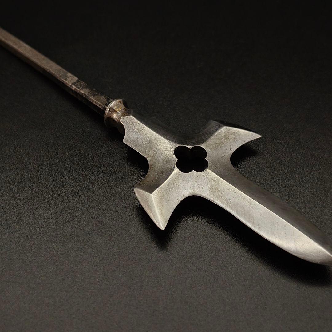 武道具　矢じり　十文字槍　木瓜透　鏃　古式　弓道具　鉄製　職人作　美術品