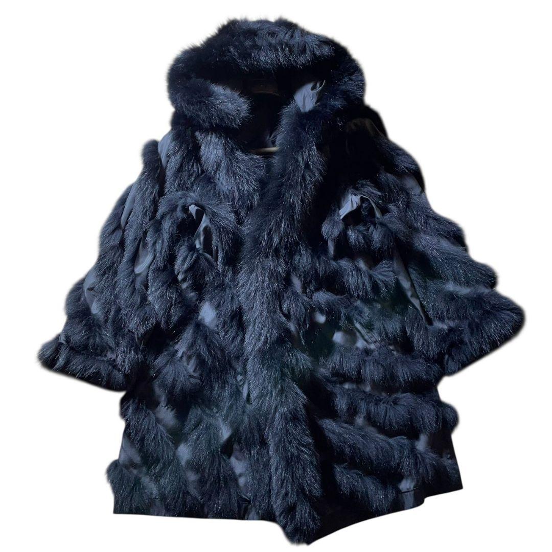 【希少品/入手困難】ロングコート リバーシブル シルク フォックス ベルト　光沢