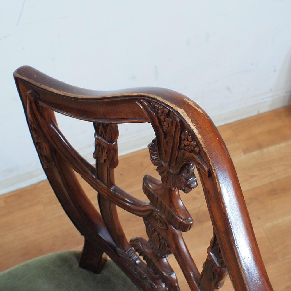 クラシカル ダイニングチェア A 彫刻 透かし彫り アンティーク
