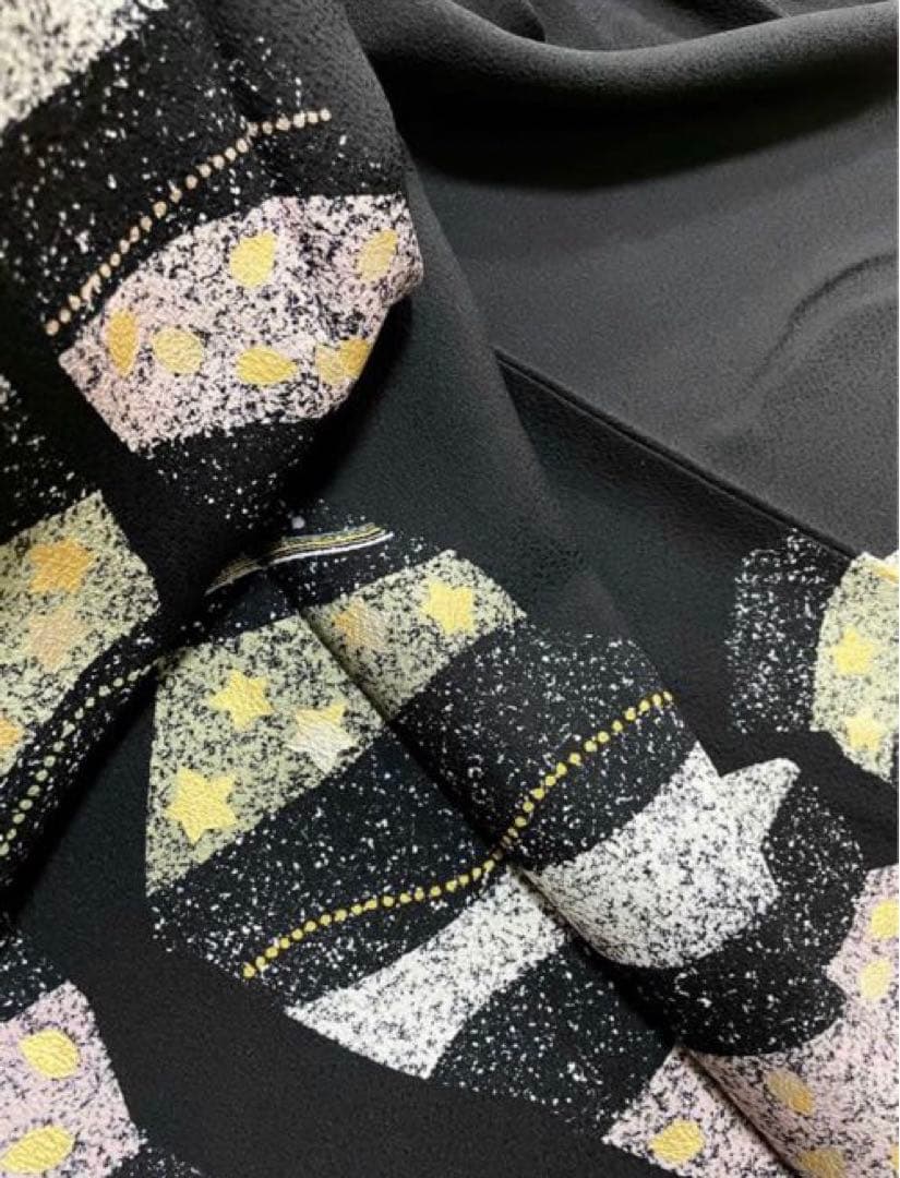 専用作家物 岩井流家元 岩井友見 星 箔 染め 訪問着 ひとつ紋