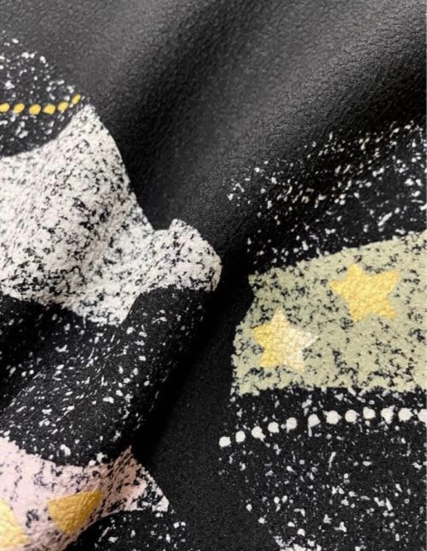 専用作家物 岩井流家元 岩井友見 星 箔 染め 訪問着 ひとつ紋